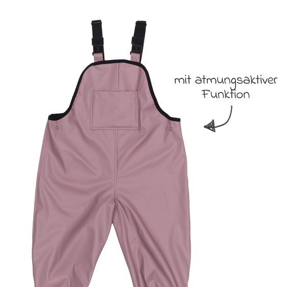 Fillikid Regenhose windicht, wasserabweisend, atmungsaktiv mit versiegelten Nähten und elastichen Beinabschlüsse - Rose - Gr. 98/104