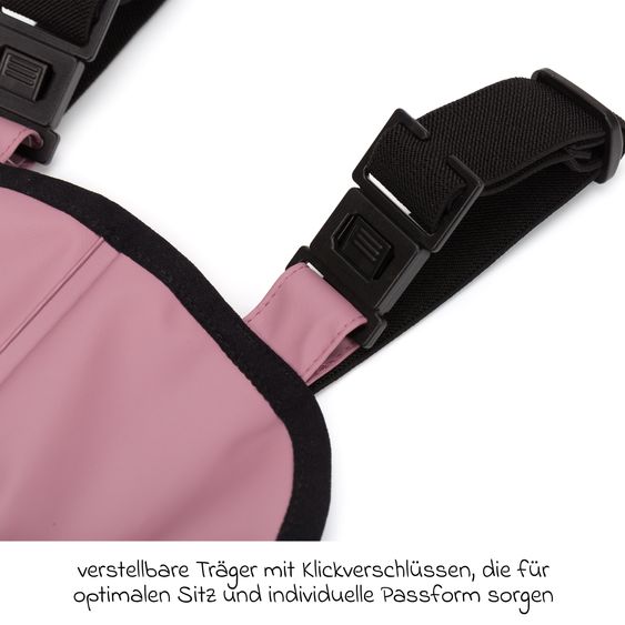 Fillikid Regenhose windicht, wasserabweisend, atmungsaktiv mit versiegelten Nähten und elastichen Beinabschlüsse - Rose - Gr. 98/104