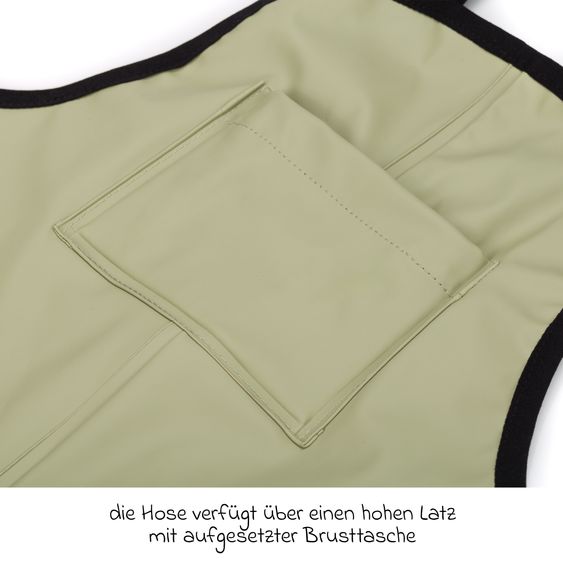 Fillikid Regenhose windicht, wasserabweisend, atmungsaktiv mit versiegelten Nähten und elastichen Beinabschlüsse - Salbei - Gr. 98/104