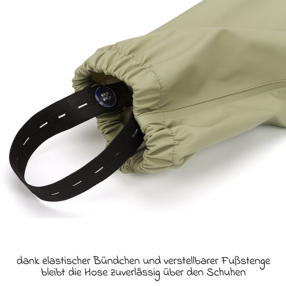Fillikid Regenhose windicht, wasserabweisend, atmungsaktiv mit versiegelten Nähten und elastichen Beinabschlüsse - Salbei - Gr. 98/104