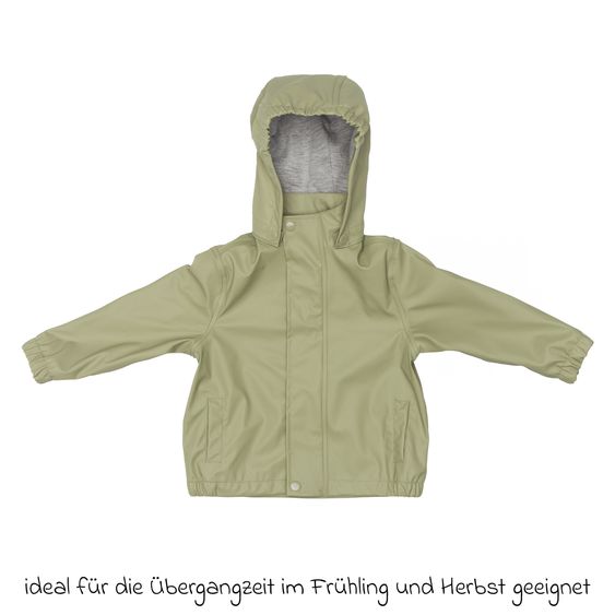 Fillikid Regenjacke windicht, wasserabweisend, atmungsaktiv mit Kapuze und versiegelten Nähten - Salbei - Gr. 98/104