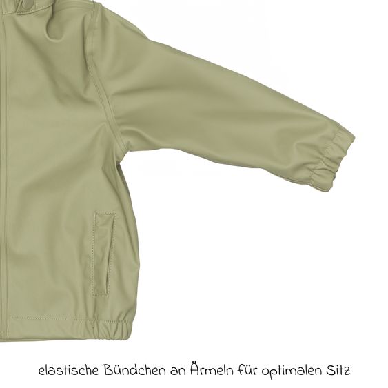 Fillikid Regenjacke windicht, wasserabweisend, atmungsaktiv mit Kapuze und versiegelten Nähten - Salbei - Gr. 98/104