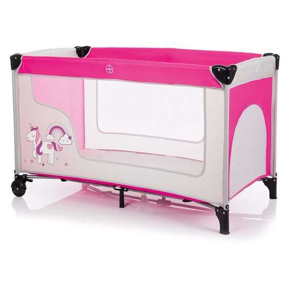 Fillikid Travel Cot Unicorn - Grey Pink