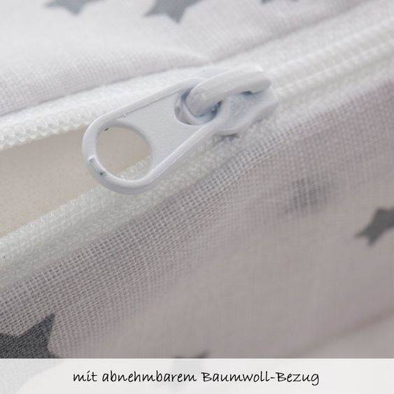 Fillikid Reisebett-Matratze 60 x 120 cm - Sterne - Grau