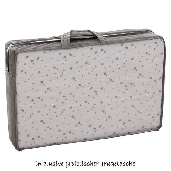 Fillikid Reisebett-Matratze 60 x 120 cm - Sterne - Grau