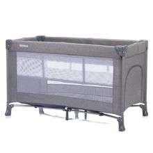 Reisebett Milano ab Geburt - 15 kg mit Einhand-Faltmechanismus, seitlicher Einstieg, Neugeboreneneinsatz & Rollen 120 x 60 cm - Grau Melange