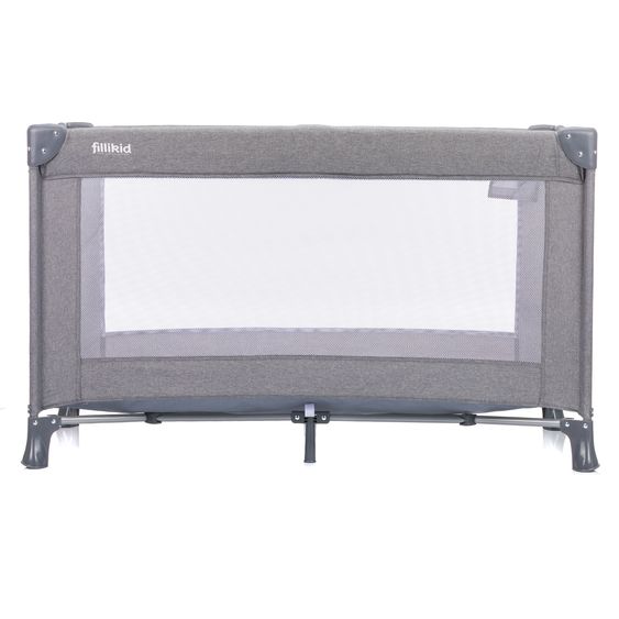 Fillikid Lettino da viaggio Milano ab Geburt - 15 kg con meccanismo di piegatura con una mano, ingresso laterale, inserto per neonati e ruote 120 x 60 cm - Grigio Melange
