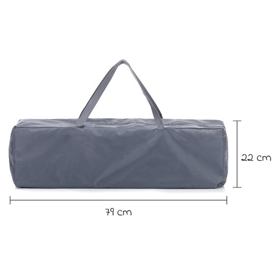 Fillikid Lettino da viaggio Milano ab Geburt - 15 kg con meccanismo di piegatura con una mano, ingresso laterale, inserto per neonati e ruote 120 x 60 cm - Grigio Melange