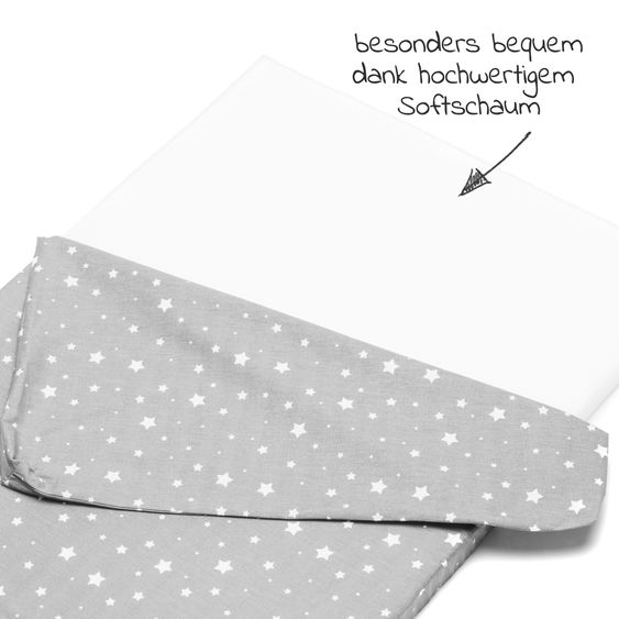 Fillikid Reisebett-Rollmatratze 120 x 60 cm - Sterne Grau