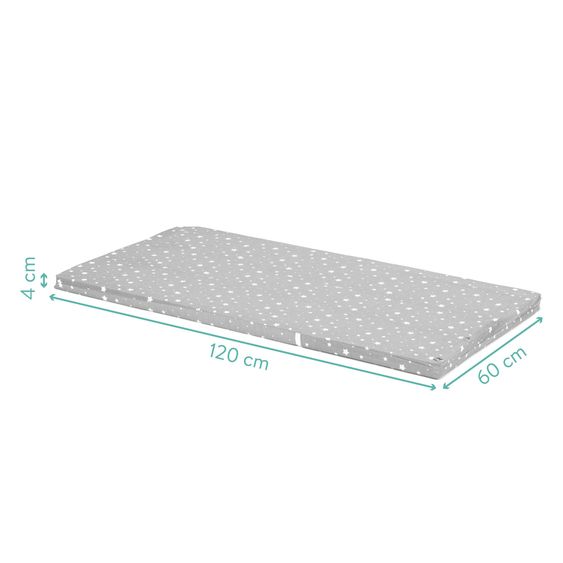 Fillikid Travel Cot Set Capri from Birth - 15 kg with Roll Mattress, Insect Protection, Insert, 2 Wheels, Entry, Changing Mat, Nappy Storage, Mobile & Carry Bag - Dark Grey Grey