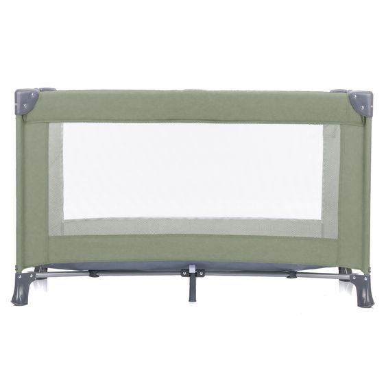 Fillikid Lettino da viaggio Valencia da 6 mesi - 15 kg con meccanismo di piegatura con una mano, ingresso laterale e ruote 120 x 60 cm - Verde