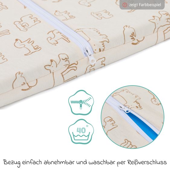 Fillikid Travel Cot Mattress Rolled for travel cots with 120 x 60 cm incl. carry bag - Cream