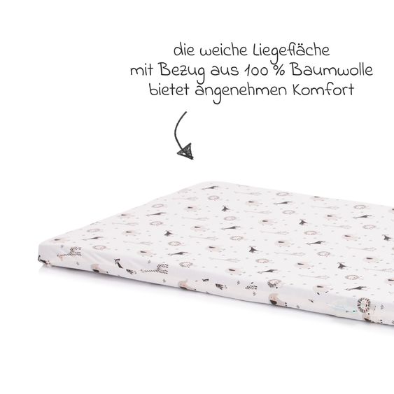 Fillikid Travel Cot Mattress Rolled for travel cots with 120 x 60 cm incl. carry bag - Cream
