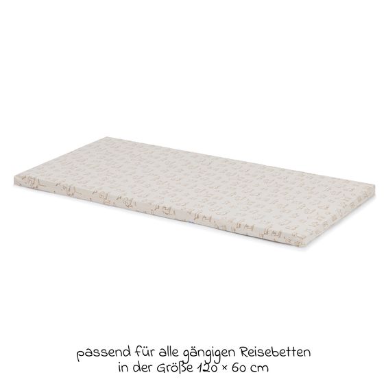 Fillikid Reisebettmatratze gerollt für Reisebetten mit 120 x 60 cm inkl. Tragetasche - Hund - Beige