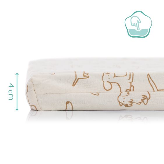Fillikid Reisebettmatratze gerollt für Reisebetten mit 120 x 60 cm inkl. Tragetasche - Hund - Beige