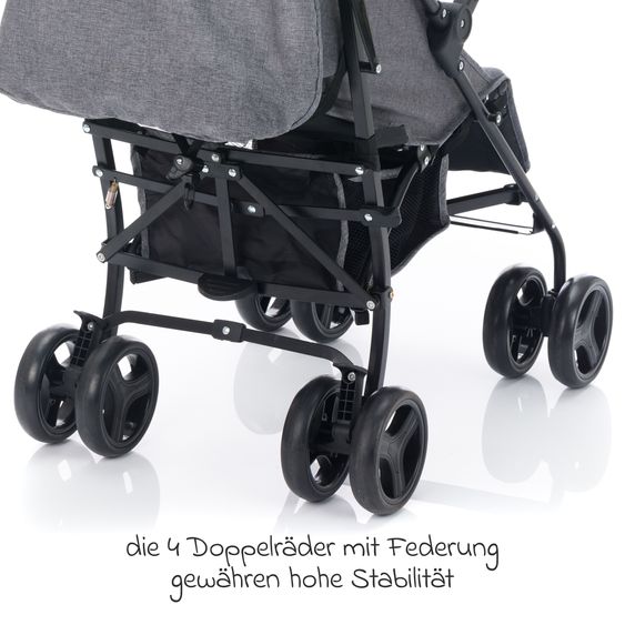 Fillikid Reisebuggy & Sportwagen Fill Sprinter nur 6,5 kg leicht mit Liegefunktion - Grau Hellgrau