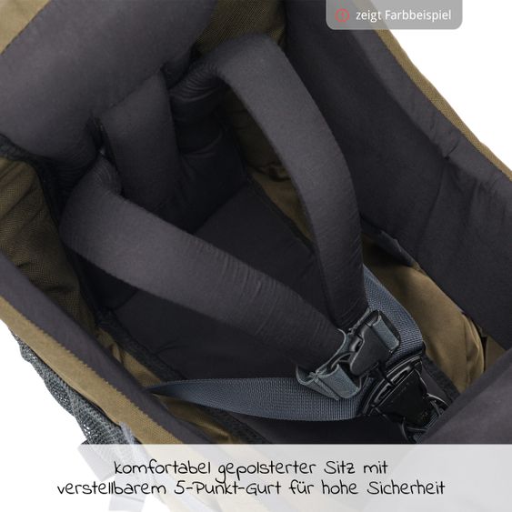 Fillikid Rückentrage Adventure für Baby & Kleinkind bis 20 kg mit Sonnendach & Rucksack - Grau