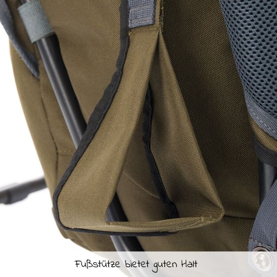 Fillikid Rückentrage Adventure für Baby & Kleinkind bis 20 kg mit Sonnendach & Rucksack - Olivgrün