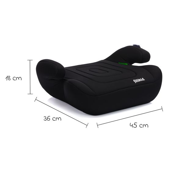 Fillikid Booster seat Booster Basic R129 from 7 years - 12 years (135 cm - 150 cm) without Isofix with belt fastening - black