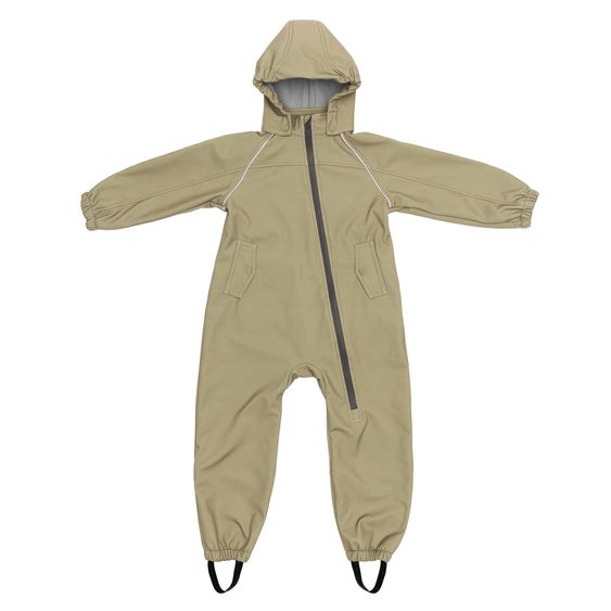Fillikid Softshelloverall windicht, wasserabweisend, atmungsaktiv mit Kapuze und elastichen Bündchen - Salbei - Gr. 86/92