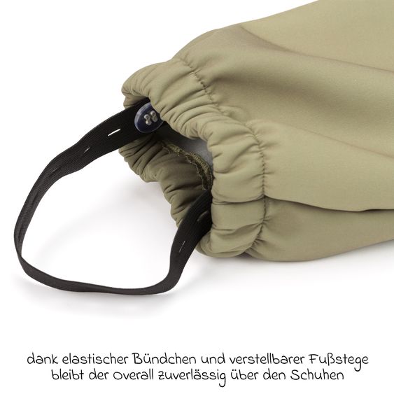 Fillikid Softshelloverall windicht, wasserabweisend, atmungsaktiv mit Kapuze und elastichen Bündchen - Salbei - Gr. 86/92