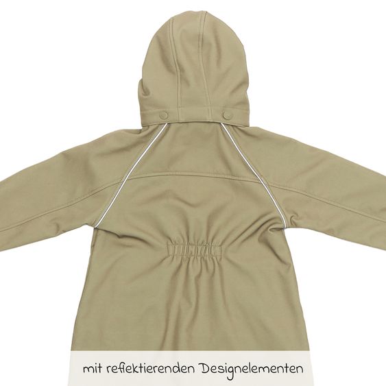 Fillikid Softshelloverall windicht, wasserabweisend, atmungsaktiv mit Kapuze und elastichen Bündchen - Salbei - Gr. 86/92