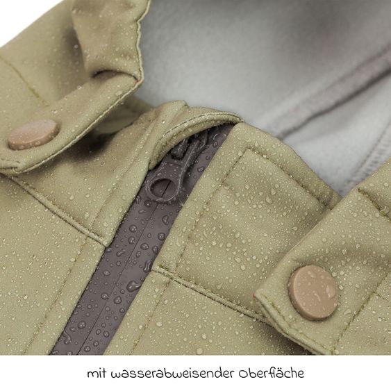 Fillikid Softshelloverall windicht, wasserabweisend, atmungsaktiv mit Kapuze und elastichen Bündchen - Salbei - Gr. 86/92