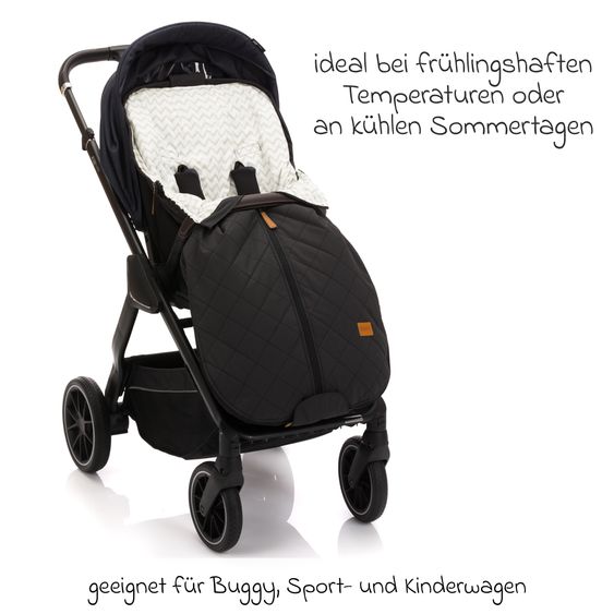 Fillikid Summer footmuff Light Big for buggy, sport and stroller - Black