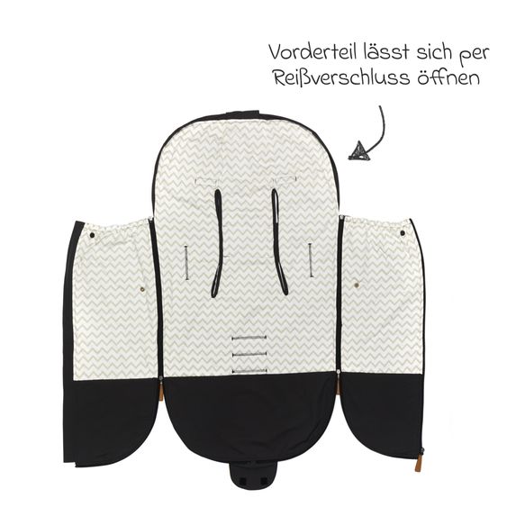 Fillikid Summer footmuff Light Big for buggy, sport and stroller - Black