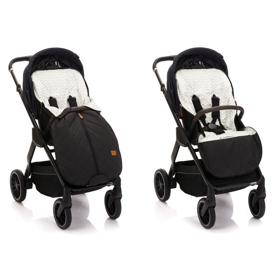 Fillikid Summer footmuff Light Big for buggy, sport and stroller - Black