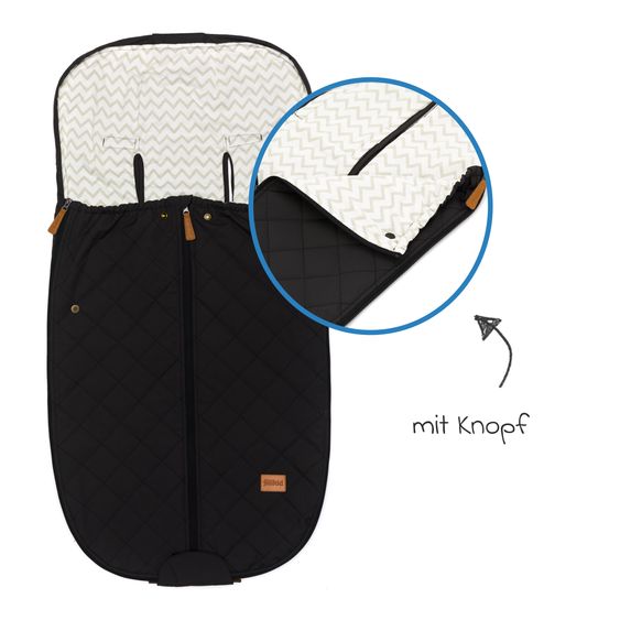 Fillikid Summer footmuff Light Big for buggy, sport and stroller - Black