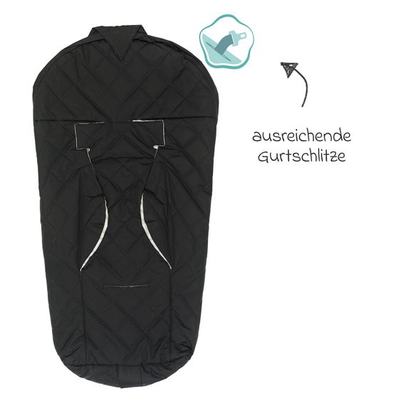 Fillikid Summer footmuff Light Small 80 x 40 cm for infant car seat group 0 and carrycot - black