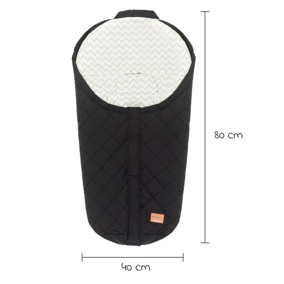 Fillikid Summer footmuff Light Small 80 x 40 cm for infant car seat group 0 and carrycot - black