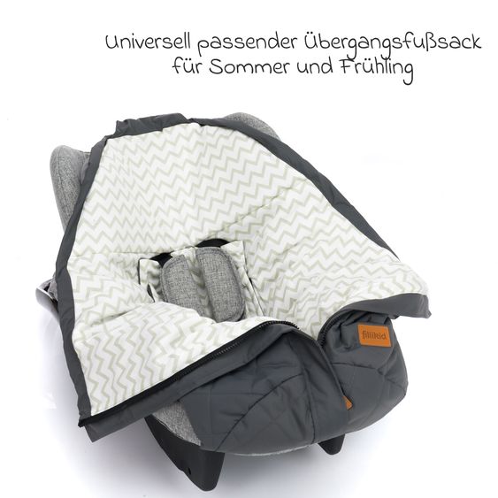 Fillikid Summer footmuff Light Small for Infant Car Seats & Carrycots - Black