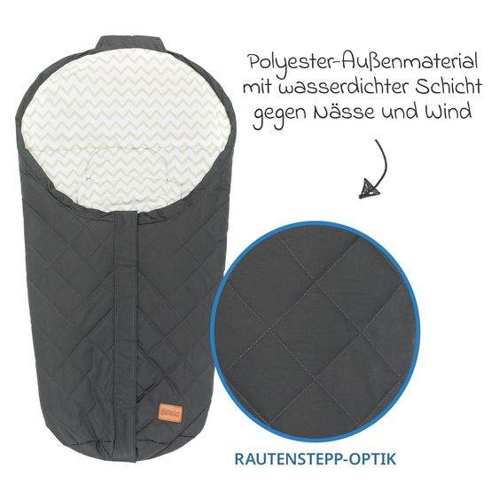 Fillikid Summer footmuff Light Small for Infant Car Seats & Carrycots - Black