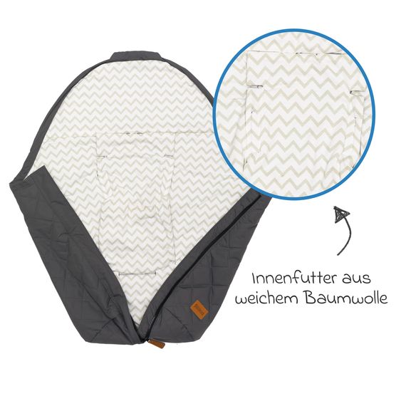 Fillikid Summer footmuff Light Small for Infant Car Seats & Carrycots - Black