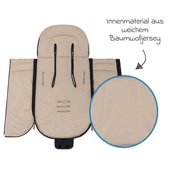 Fillikid Sommerfußsack Light Trend für Buggy, Sport- und Kinderwagen - Schwarz
