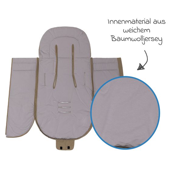 Fillikid Sommerfußsack Light Trend für Buggy, Sport- und Kinderwagen - Taupe