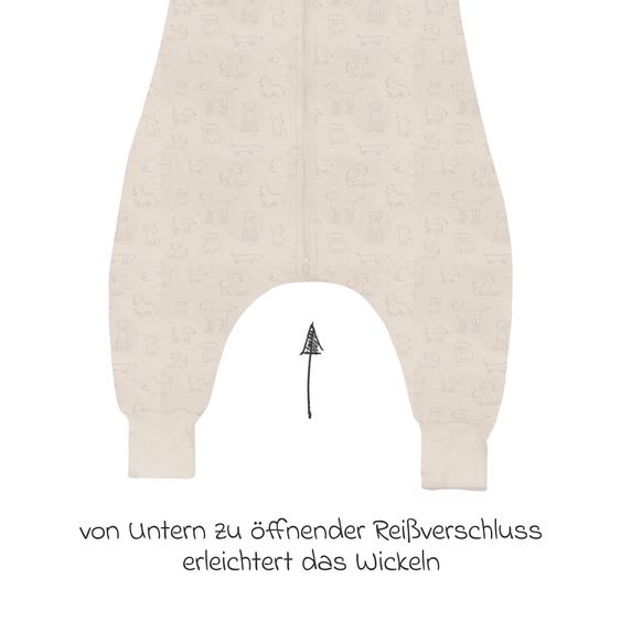 Fillikid Summer sleeping bag with Legs TOG 0.5 - Dog - Beige - Size: 80