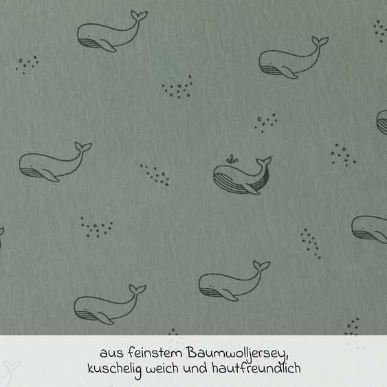 Fillikid Summer sleeping bag with Legs TOG 0.5 - Whale - Green - Size: 80