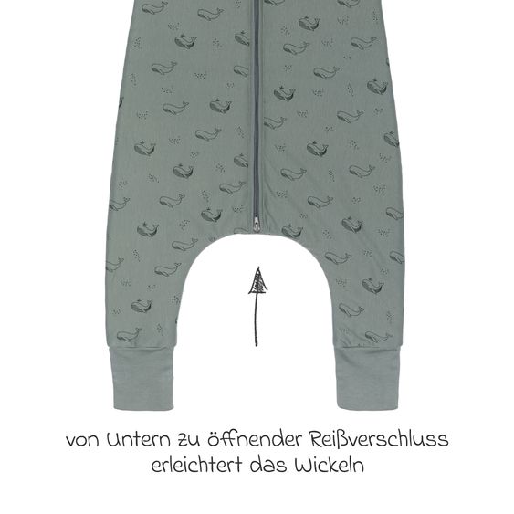 Fillikid Summer sleeping bag with Legs TOG 0.5 - Whale - Green - Size: 80