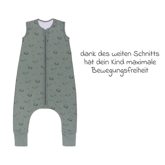 Fillikid Summer sleeping bag with Legs TOG 0.5 - Whale - Green - Size: 80