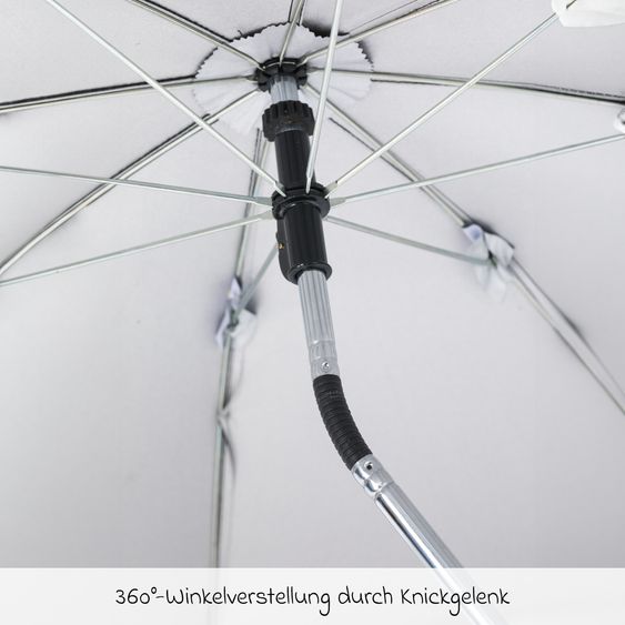 Fillikid Sonnenschirm Standard mit UV-Schutz 50+ & Universalhalterung - Dunkelgrau