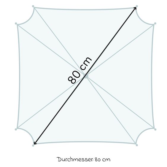 Fillikid Sonnenschirm XL mit UV-Schutz 50+ & Universalhalterung - Grau