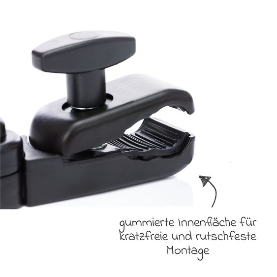 Fillikid Sonnenschirm XL mit UV-Schutz 50+ & Universalhalterung - Grau