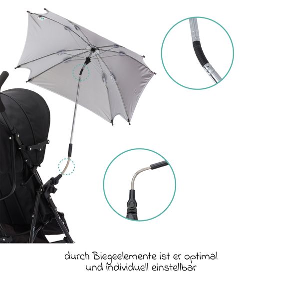 Fillikid Sonnenschirm XL mit UV-Schutz 50+ & Universalhalterung - Natur