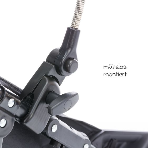 Fillikid Sonnenschirm XL mit UV-Schutz 50+ & Universalhalterung - Schwarz