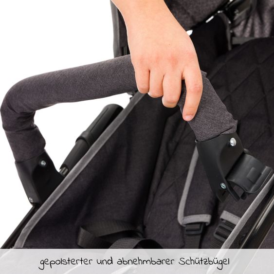 Fillikid Sportwagen & Jogger Fill mit großen Luftkammerreifen - Dunkelgrau Melange