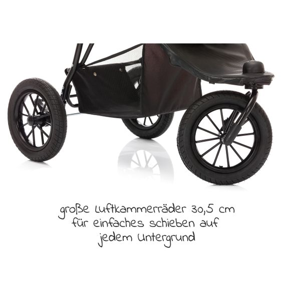 Fillikid Sportwagen & Jogger Fill mit großen Luftkammerreifen - Dunkelgrau Melange