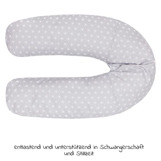 Fillikid Stillkissen Luxe mit Mikroperlenfüllung inkl. Bezug 190 cm - Cube - Grey